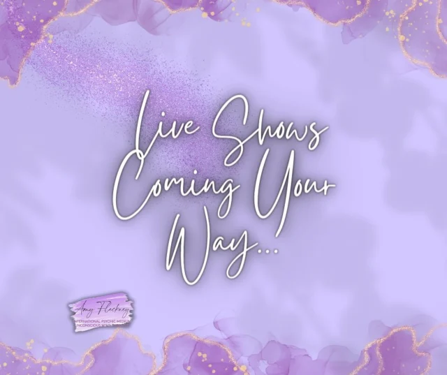 Live 𝓜𝓮𝓭𝓲𝓾𝓶𝓼𝓱𝓲𝓹 Shows Coming To You…  But where? 

Comment below a location you want me to visit for an evening of live mediumship with Amy Fleckney! 

Keep your eyes peeled because you don’t want to miss out on what’s coming👀

#liveshows #livemediumship #medium #essexmedium #mediumship #shows #psychicmedium #guidance #amyfleckney #viral